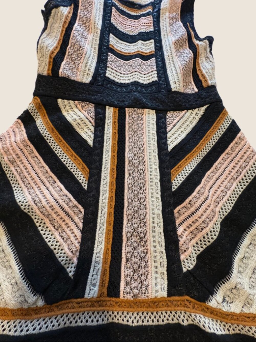 Missoni Iconic Knit Fit & Flare Multicolor Dress w/ Black Slip | Medium | IT 40 - Picture 5 of 12